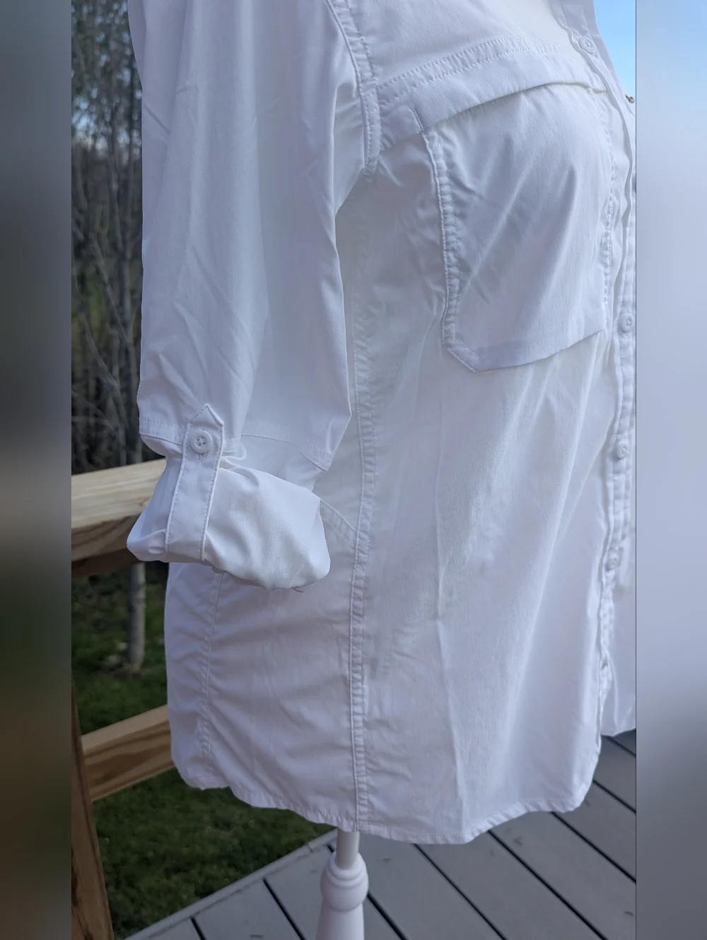 REI Sahara Long Sleeve Shirt Solid White - Picture 9 of 14